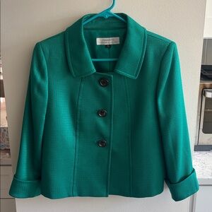 Tahari emerald green Button-Up blazer